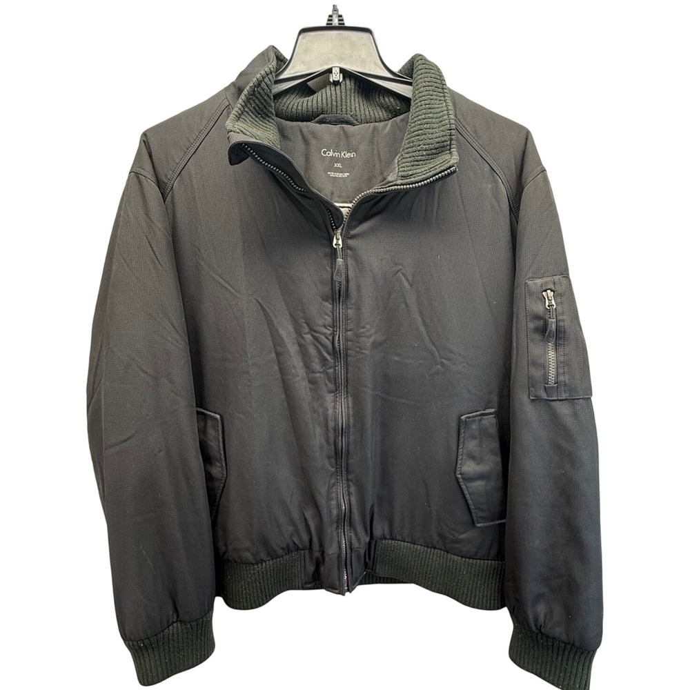 Calvin Klein‎ XXL Black Water Resistant Windbreaker Bomber Jacket